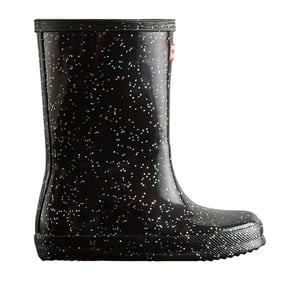 Hunter Girls First Giant Glitter Wellington Boots (Black)