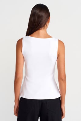 Aansluitende Mouwloze Peplum Blouse