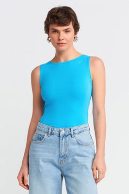 Mouwloze Slim-Fit Bootnek Blouse