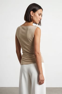 Mouwloos Cowl Neck Shell Top