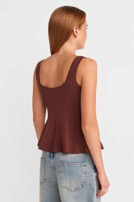 Aansluitende Mouwloze Peplum Blouse