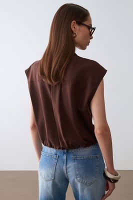 Mouwloze Tencel Crepe Blouse