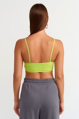Geribbelde V-hals Cropped Bralet Top