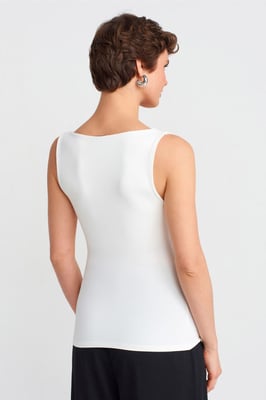 Mouwloze Blouse met Vierkante Halslijn in Slank Model
