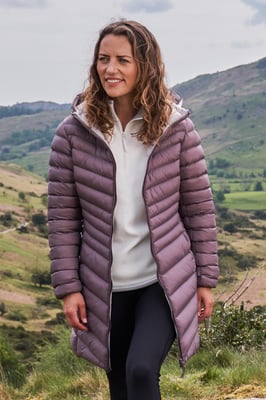 'Florence' Women's Long Padded Jacket Water Resistant Winter Coat Taupe