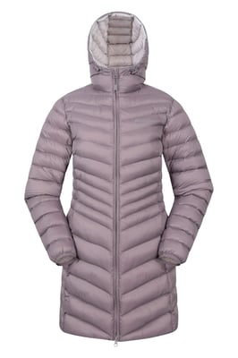 'Florence' Women's Long Padded Jacket Water Resistant Winter Coat Taupe