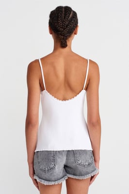 Kanten Mouwloze Slim-fit Cami Blouse