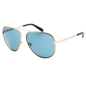 Guess Blue Lens Gold Frame Sunglasses