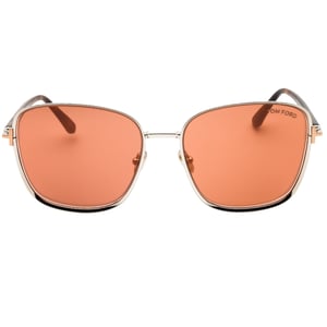 Tom Ford Zonnebril Met Glanzend Donker Ruthenium Montuur En Bruine Spiegelglazen