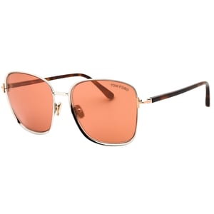 Tom Ford Zonnebril Met Glanzend Donker Ruthenium Montuur En Bruine Spiegelglazen