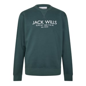 Jack Wills Heren Belvue Geborduurd Logo Sweatshirt (Pijnboom)