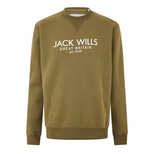 Jack Wills Heren Belvue Geborduurd Logo Sweatshirt (Blad)