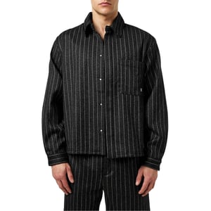 Represent Heren Pinstripe Relaxed Fit Overhemd (Zwarte streep)