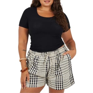 Brave Soul Dames/Dames Ronde Hals Plus Slank T-shirt (Zwart)