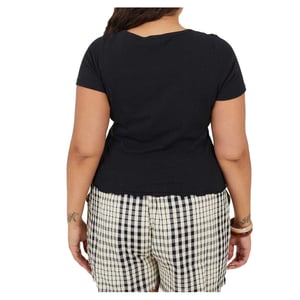 Brave Soul Dames/Dames Geribd Plus T-shirt (Zwart)