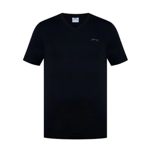 Slazenger Heren Geborduurd Logo Katoenen T-Shirt (Zwart)
