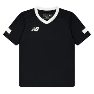 New Balance Unisex sport-T-shirt met V-hals voor volwassenen, standaardpasvorm (Zwart)