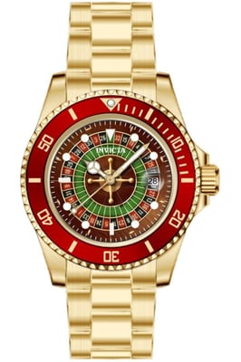 Invicta Pro Diver 50520 Herenhorloge - Quartz Uurwerk - Roestvrij Staal met Rode Wijzerplaat - 40 mm