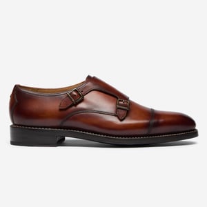 Oliver Sweeney Antiqued Calf Leather Double Monk Shoes