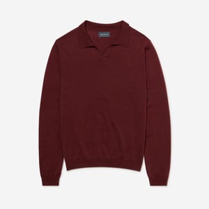 Oliver Sweeney Merino Wool Buttonless Polo Jumper