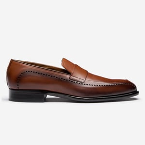 Oliver Sweeney Antiqued Calf Leather Penny Loafers