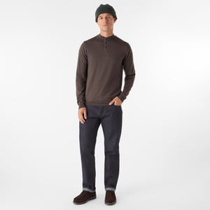 Oliver Sweeney Merino Wool Buttoned Funnel-Neck Jumper