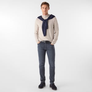 Oliver Sweeney Merino Wool Buttoned Funnel-Neck Jumper