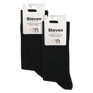2 Pairs Mens Organic Cotton Camel Wool Socks - Warm Comfort for Everyday Wear