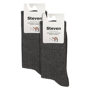 2 Pairs Mens Organic Cotton Camel Wool Socks - Warm Comfort for Everyday Wear
