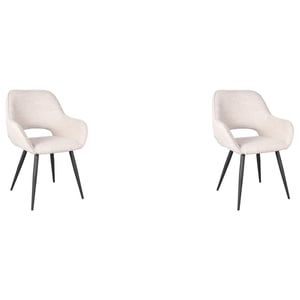 LABEL51 - Eetkamerstoel Fer - Beige - 57x58x87cm - Set van 2