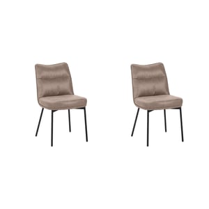 LABEL51 - Eetkamerstoel Lennon - Taupe - 65x50x89cm - Set van 2