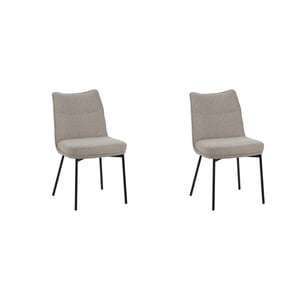 LABEL51 - Eetkamerstoel Lennon - Beige - 65x50x89cm - Set van 2