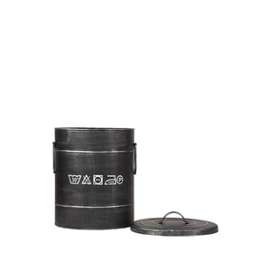 LABEL51 - Opbergdoos Wasmand - Zwart - 26x26x33cm