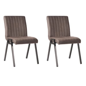 LABEL51 - Eetkamerstoel Matz - Grijs - 60x50x86cm - Set van 2