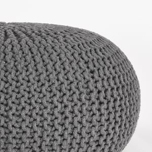 LABEL51 - Poefs Knitted - Donkergrijs - 70x70x35cm