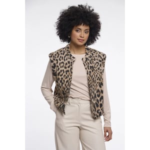Rino & Pelle Elona.5012611 rino en pelle short waistcoat light leopard