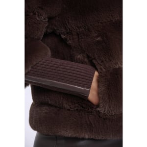 Rino & Pelle Feline.7002611 rino en pelle jacket with rib cuffs coffee roast