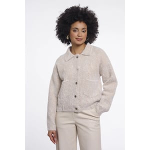 Rino & Pelle Bubbly.5012611 rino en pelle boxy jacket beige herringbone