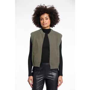 Rino & Pelle Elona.5002611 rino en pelle short waistcoat green ash