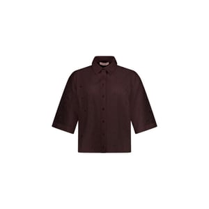 Studio Anneloes nyra broderie blouse 13997 8700 espresso