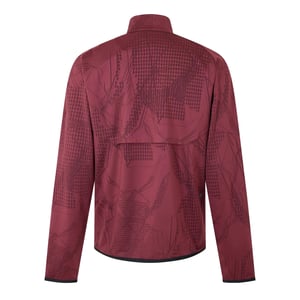 Boss Långärmad tränings-T-shirt för män med halv dragkedja i överkant (Röd)