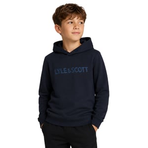 Lyle & Scott Jongens Logo Pullover Hoodie (Donkere marine)