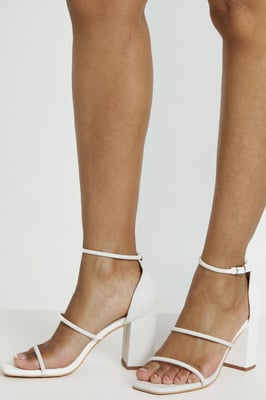 Triple Strap Block Heel Sandals