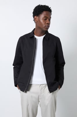 Black Cotton Harrington Jacket