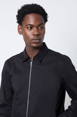 Black Cotton Harrington Jacket