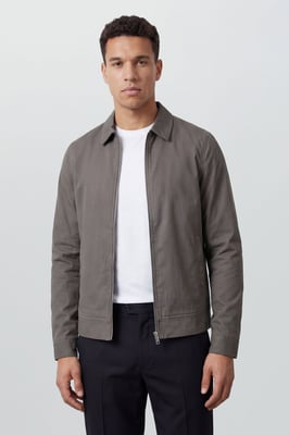 Charcoal Cotton Harrington Jacket