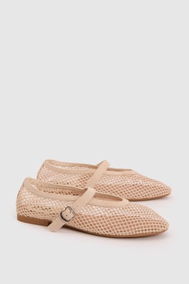 Faith: Shelly Netted Faux Leather Ballet Flats