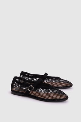 Faith: Shelly Netted Faux Leather Ballet Flats