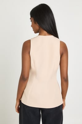 High Wrap Contrast Button Waistcoat