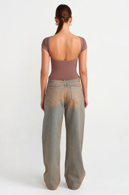 Dames Mid-Waist Wijde Pijpen Katoenen Jeans